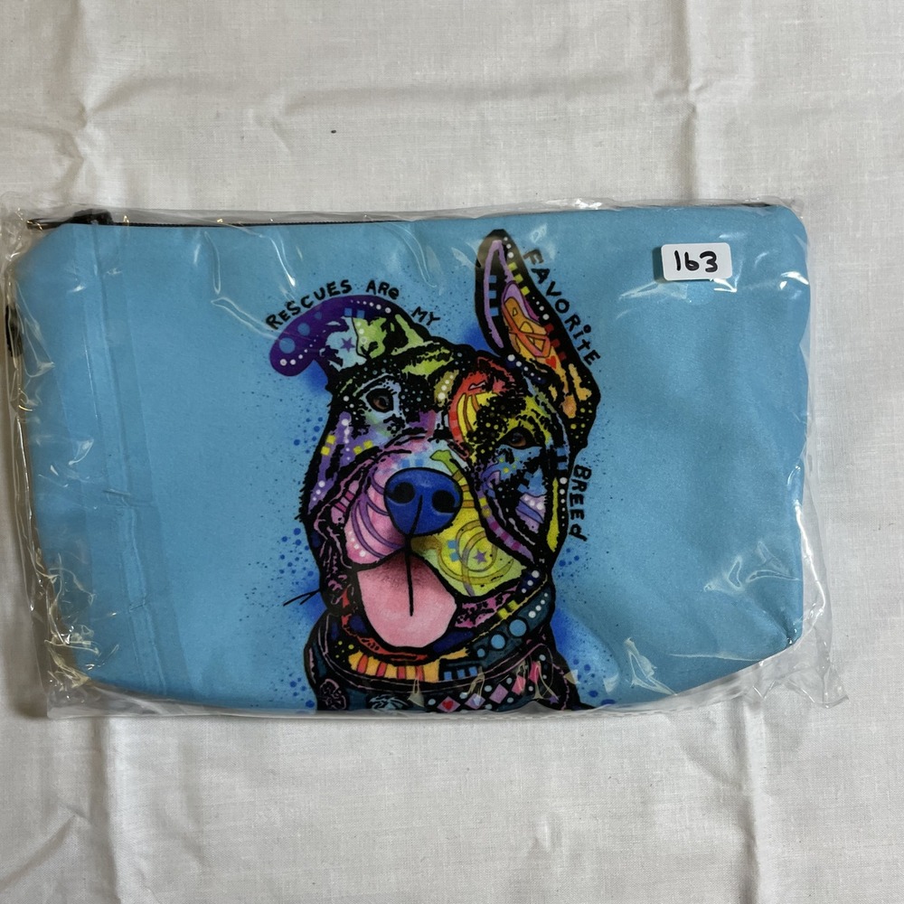The Pouch Rescues Are My Favorite Breed NWT Dog Art Makeup Bag Cosmetic Pouch